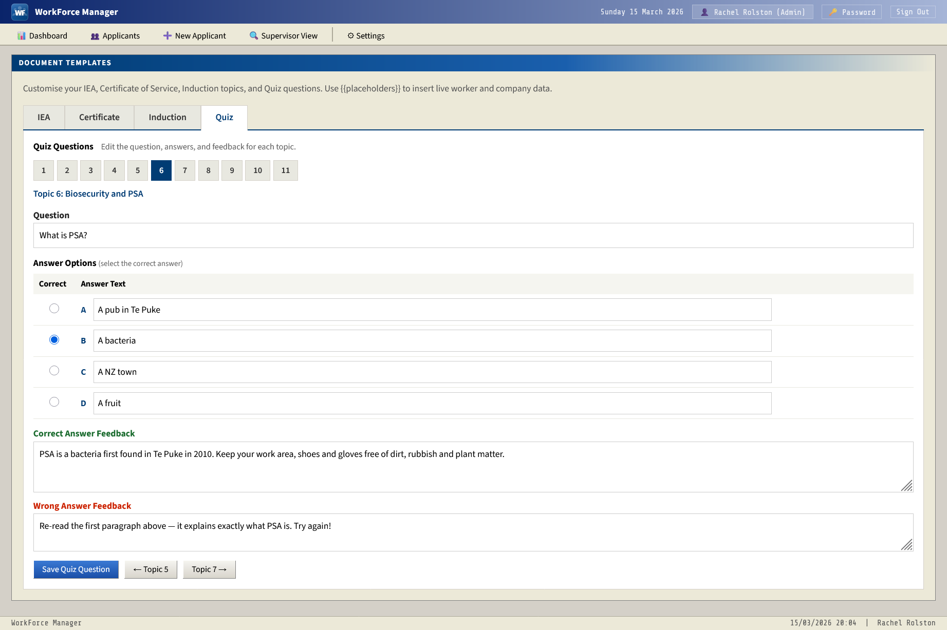 Document templates editor